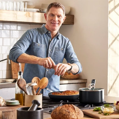 Bobby Flay 2.54qt Ceramic Nonstick Aluminum Sauce Pan With Lid 4 Bobby Flay 2.54qt Ceramic Nonstick Aluminum Sauce Pan With Lid - Image 2