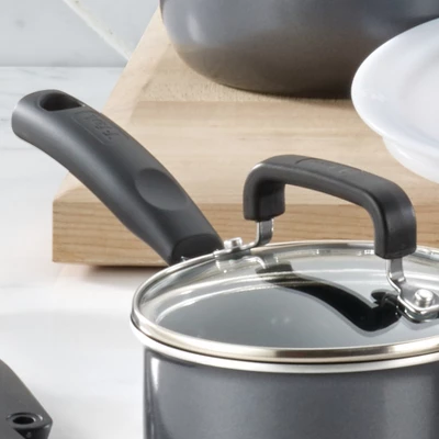 T-fal 12pc Signature Titanium Nonstick Cookware Set Dark Gray: Safe Nonstick, Tempered Glass Lids, Oven-Safe, Ergonomic Handles 7 T-fal 12pc Signature Titanium Nonstick Cookware Set Dark Gray: Safe Nonstick, Tempered Glass Lids, Oven-Safe, Ergonomic Handles - Image 5