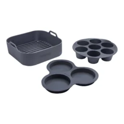 Gourmia Reusable 3pc Silicone Air Fryer Accessory Set With Basket Liner, Egg Bites Mold & Muffin Pan: Dishwasher-Safe, Hand Wash, Black, 1.49 Lbs 25 Gourmia Reusable 3pc Silicone Air Fryer Accessory Set With Basket Liner, Egg Bites Mold & Muffin Pan: Dishwasher-Safe, Hand Wash, Black, 1.49 Lbs -Cookware Store GUEST 196e904f ef35 4aab 93d7 43b231b4caec