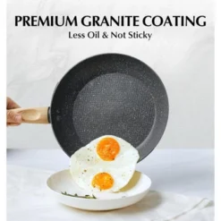 KOCH SYSTEME CS Frying Pan With Ergonomic Bakelite Handle, Ultra Non Stick Marble Coating, Aluminum Skillets With Honeycomb Design On Inner Surface -Cookware Store GUEST 1994106c ef4a 4683 932a 63a3f92bc07a