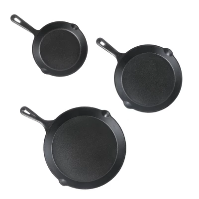 COMMERCIAL CHEF Pre-Seasoned Cast Iron 3-Piece Skillet Set, 6Inch 8Inch 10 Inch, Black 7 COMMERCIAL CHEF Pre-Seasoned Cast Iron 3-Piece Skillet Set, 6Inch 8Inch 10 Inch, Black - Image 5