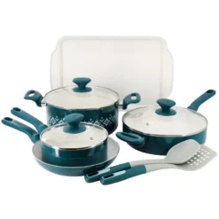 Spice By Tia Mowry 10 Piece Ceramic Nonstick Aluminum Cookware Set In Teal -Cookware Store GUEST 1a687e21 7836 44cb 8890 a6f92b913541 1