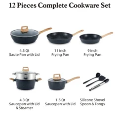 SUGIFT Nonstick Cookware Set With Lids, Steamer & Utensils, Die-Cast Aluminum, All-Stove Compatible, PFOA-Free -Cookware Store GUEST 1a6e3ce7 5971 49c8 a905 6c170990360f