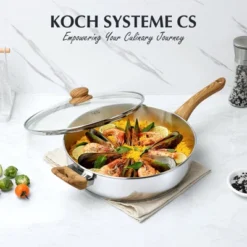 KOCH SYSTEME CS Saute Pan With Lid, Deep Frying Pan With Lid, Stylish Cool-Touch Bakelite Handle -Cookware Store GUEST 1b79d192 7c25 44fe 8972 c61b1fdfb136