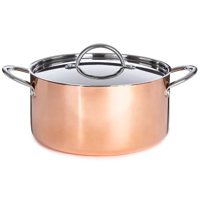 BergHOFF Vintage Tri-Ply Copper Stainless Steel Cookware Set With Stainless Steel Lids, Gold 6 BergHOFF Vintage Tri-Ply Copper Stainless Steel Cookware Set With Stainless Steel Lids, Gold - Image 4