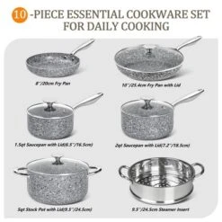Stone Cookware Set, Ultra Nonstick Pots And Pans Set With Stone-Derived Coating For Kitchen, Granite -Cookware Store GUEST 1c84b83a 8d0b 4a5c b341 8e773bd5d75d