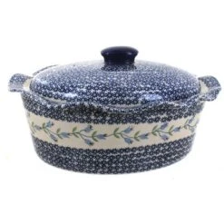 Blue Rose Polish Pottery Z137 Manufaktura Large Oval Baker With Lid -Cookware Store GUEST 1d62811e 1515 4afa be40 356d46324a7c