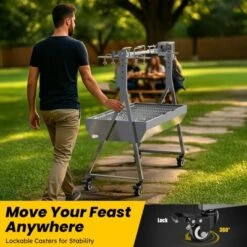 Mojgar Rotisserie Grill Roaster, 132lbs Charcoal Grill Outdoor BBQ Grill Pig Lamb Spit Roaster With Hand Crank -Cookware Store GUEST 1d9a53f3 e868 40a2 a37c 4a0cf303b970