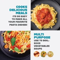 Gotham Steel Aqua Blue 5 QT Multi Purpose Pasta Pot With Twist And Lock Handles -Cookware Store GUEST 1debd8b7 08d7 4e80 8c6a 27bc59071c89