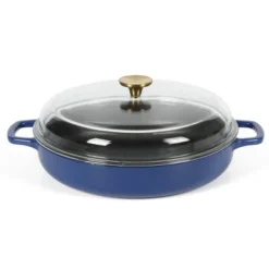 Sur La Table Kitchen Essentials 3.75-Quart Enameled Cast Iron Nonstick Braiser Pan W/ Borosilicate Glass Lid -Cookware Store GUEST 1edacb66 7b6e 41ef 8eda 597403a647d7