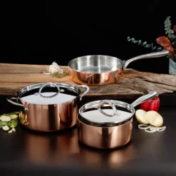 BergHOFF Vintage 5pc Tri-Ply Copper Cookware Set With Lids -Cookware Store GUEST 21552810 d3fa 468f a3ee a0a7a8361d1f