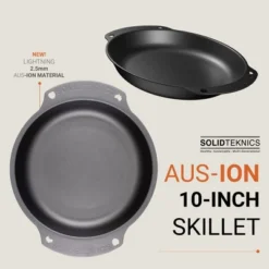 Solidteknics AUS-ION 10-inch Oven-to-Table Skillet - Lightweight, Versatile Cookware - Seamless Transitions From Stovetop To Table Performance