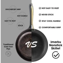 Imarku Professional Cooking Utensils , Nonstick Cast Iron Skillets 2pcs, 8 Inch, 12 Inch Frying Pizza Pans, Cast Iron Pans, Dishwasher Safe 13 Imarku Professional Cooking Utensils , Nonstick Cast Iron Skillets 2pcs, 8 Inch, 12 Inch Frying Pizza Pans, Cast Iron Pans, Dishwasher Safe -Cookware Store GUEST 224976ed 6ae4 44f1 b650 a8db3c61136e