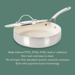 Bloomhouse 10 Inch Triply Stainless Steel Fry Pan W/ Lid W/ Non-Stick Non-Toxic Pro Ceramic Interior Frying Pan 25 Bloomhouse 10 Inch Triply Stainless Steel Fry Pan W/ Lid W/ Non-Stick Non-Toxic Pro Ceramic Interior Frying Pan -Cookware Store GUEST 22c9a100 e5cc 4ec1 8439 08176c65b206