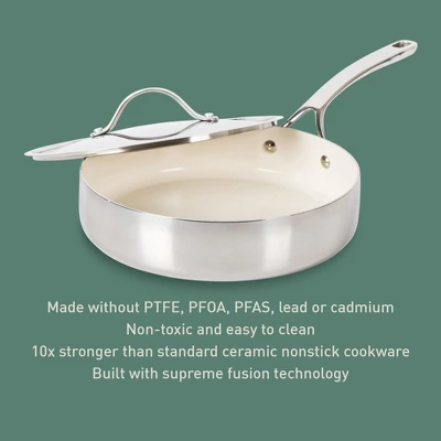 Bloomhouse 10 Inch Triply Stainless Steel Fry Pan W/ Lid W/ Non-Stick Non-Toxic Pro Ceramic Interior Frying Pan 13 Bloomhouse 10 Inch Triply Stainless Steel Fry Pan W/ Lid W/ Non-Stick Non-Toxic Pro Ceramic Interior Frying Pan - Image 11