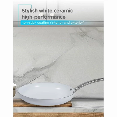 Black & Decker BLACK+DECKER 9-Piece Ceramic White Aluminum Cookware Set, Pots And Pans Set With Ceramic Non-Stick Coating 4 Black & Decker BLACK+DECKER 9-Piece Ceramic White Aluminum Cookware Set, Pots And Pans Set With Ceramic Non-Stick Coating - Image 2