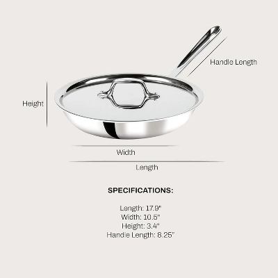 All-Clad D3 3-Ply Stainless Steel Fry Pan With Lid 10 Inch 3 All-Clad D3 3-Ply Stainless Steel Fry Pan With Lid 10 Inch - Image 2