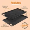 NutriChef 18'' Reversible Cast Iron Grill Pan - Flat & Grilled Cooking NCCIRG59 -Cookware Store GUEST 2516d0fa 00d2 4490 80de e108af9fd369
