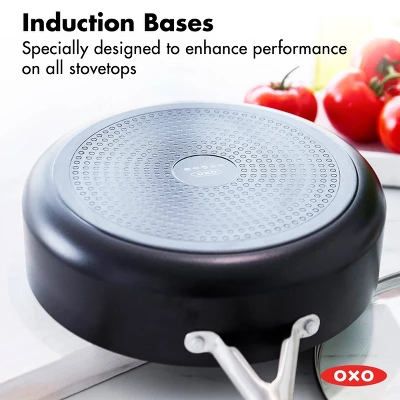 OXO Agility Series 5qt Ceramic Nonstick Aluminum Saute Pan With Lid And Helper Handle Black: Dishwasher-Safe, Induction Compatible 4 OXO Agility Series 5qt Ceramic Nonstick Aluminum Saute Pan With Lid And Helper Handle Black: Dishwasher-Safe, Induction Compatible - Image 2