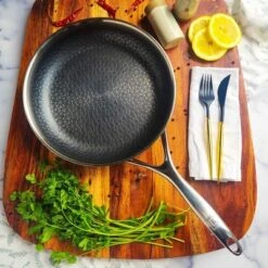Livwell Brands Diamond Clad 8" Hybrid Nonstick Stainless Steel Fry Pan: Tri Ply, Stay-Cool Handle, Oven & Dishwasher Safe