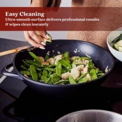 Alva Energy Ceramic Nonstick Wok Pan 12" Scratch Resistant Cooking Pan For Stir-Frying, Non Toxic, Compatible With All Stovetops & Induction Safe