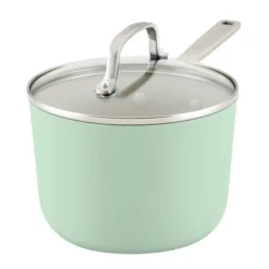 KitchenAid Hard Anodized 3qt Nonstick Ceramic Cookware Sauce Pan With Lid - Pistachio: Stainless Handle, Tempered Glass Lid -Cookware Store GUEST 26ad5973 a4f4 46df b66d 2ec4baa13e80
