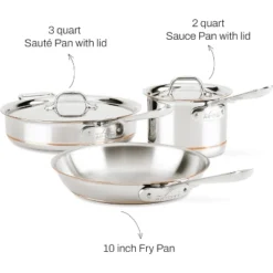 All-Clad Copper Core 5-Ply Stainless Steel Cookware Set, 5 Piece, Induction, Oven Broiler Safe 600F,Silver Sliver -Cookware Store GUEST 27468ad5 b08b 4048 85ae 8fc64022d8a3