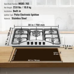 Gas Cooktop 30 Inch, Max 12250BTU 5 Burners Built-in Stainless Steel Gas Stove Top 12 Gas Cooktop 30 Inch, Max 12250BTU 5 Burners Built-in Stainless Steel Gas Stove Top -Cookware Store GUEST 278eb80f a486 4fdc 9e51 99a6959ab92c