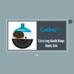 CucinaPro Silicone Splatter Screen- Multi Use XL 11.5" Oil And Grease Shield Guard And Strainer W Foldable Handle For Easy Storage -Cookware Store GUEST 279a2d40 0d06 4da0 8ea6 661f013ba74f