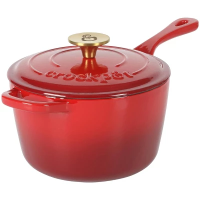 Crock-Pot Artisan 3 Quart Enameled Cast Iron Saucepan With Lid 8 Crock-Pot Artisan 3 Quart Enameled Cast Iron Saucepan With Lid - Image 6