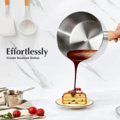 KOCH SYSTEME CS Stainless Steel Saucepan , Stainless Steel Pot With Heat-resistant Bakelite Handle, Tri-ply Base Sauce Pan, Induction Compatible Pots