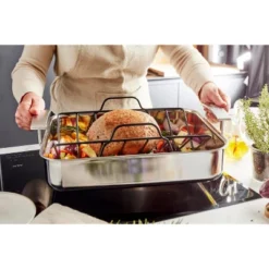 Demeyere Industry 5-Ply Stainless Steel 15.7 X 13.3-inch Roasting Pan -Cookware Store GUEST 29436ce9 7f1d 494a bd15 f79f85603f4f