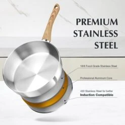 KOCH SYSTEME CS Saute Pan With Lid, Deep Frying Pan With Lid, Stylish Cool-Touch Bakelite Handle