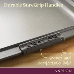 Anolon Bakeware With Silicone Grips 11" [US_DRIVER_LICENSE] " Cookie Pan With 10"16" Cooling Rack Bronze: Nonstick, Rust-Resistant -Cookware Store GUEST 29ae251c ca87 4d41 bc42 fbdc6bc020a3