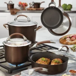 Circulon Symmetry 11 Piece Cookware Set - Chocolate: Nonstick Pans, Hard Anodized, Soft-Grip Handles, Induction Compatible -Cookware Store GUEST 2a168a02 832e 4610 8404 223bce32fa7d
