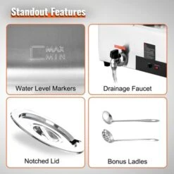 VEVOR Electric Soup Warmer, Dual 7.4QT Stainless Steel Round Pot, 1200W Commercial Food Warmer, 86~185°F Adjustable Temp -Cookware Store GUEST 2a7faddb 1c82 4567 9e3b 6a4ab42a9fd1