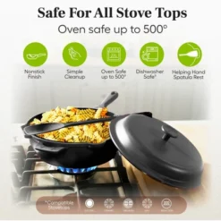 Granitestone Zuka Everyday Pan 10" Nonstick Multi-Functional Saute Pan With Lid, Nylon Spoon And Steamer Basket -Cookware Store GUEST 2b97d40d a1f1 41d5 a729 c158cc346eb2 1