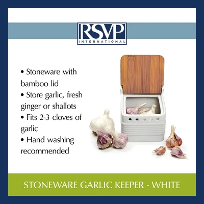 Rsvp Stoneware Garlic Keeper - White 11 Rsvp Stoneware Garlic Keeper - White - Image 9