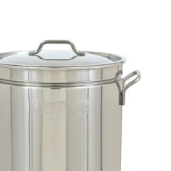 Bayou Classic 44 Quart Stainless Steel Stockpot, Large Cooking Pot With Vented Lid & Basket For Boil, Fry, Steam, And Outdoor Cooks, BC-1144, Silver