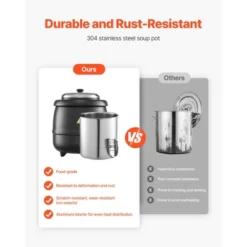 VEVOR Electric Soup Warmer, 10QT Commercial Soup Kettle With 304 Stainless Steel Detachable Insert Pot, 95~176°F Adjustable Temperature, Black 12 VEVOR Electric Soup Warmer, 10QT Commercial Soup Kettle With 304 Stainless Steel Detachable Insert Pot, 95~176°F Adjustable Temperature, Black -Cookware Store GUEST 2d0399d3 ee29 43de 9121 36f1da229c40