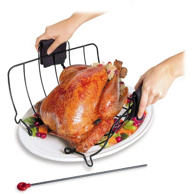 Cuisipro Roast & Serve Non-Stick Turkey And Poultry Roasting Rack, Black 6 Cuisipro Roast & Serve Non-Stick Turkey And Poultry Roasting Rack, Black - Image 4