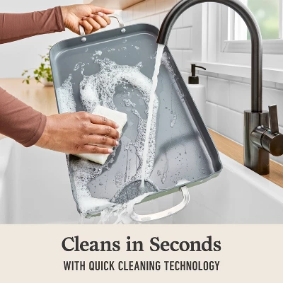 Calphalon Ceramic Double Griddle Silver Ash: Nonstick Double Burner Griddle Pan, Dishwasher-Safe, Anodized Aluminum 3 Calphalon Ceramic Double Griddle Silver Ash: Nonstick Double Burner Griddle Pan, Dishwasher-Safe, Anodized Aluminum