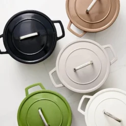 Martha Stewart 5qt Enameled Cast Iron Dutch Oven With Lid Obsidian: Oven-Safe, Gas & Electric Compatible, 14.6" Diameter -Cookware Store GUEST 303a22c7 9f75 41ed 913d d1267410b21c 1