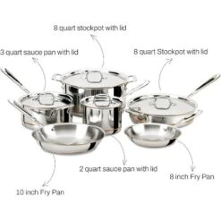 All-Clad Copper Core 5-Ply Stainless Steel Cookware Set 10 Piece Induction Oven Broiler Safe 600F Pots And Pans Silver Sliver -Cookware Store GUEST 31285c2a d342 43de b398 62fad908ccf5