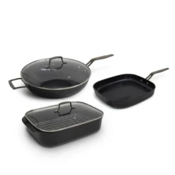 Blu. Cookware Kitchen Sidekick Set, Wok, Grill Pan, Roasting Pan, Non-Toxic, Durable Non-Stick Ceramic, PFA/PFOA-Free, Suitable For All Cooktops -Cookware Store GUEST 323643cb 5606 4f9a 8f9c cb310c5c6c09
