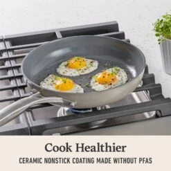 Calphalon Premier Ceramic 8" Mushroom Combo Fry Pan: Nonstick, Anodized Aluminum, Oven & Dishwasher Safe, 10-Year Warranty -Cookware Store GUEST 32795b8d d854 48aa a3cf 65f15c92ac08