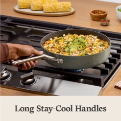 Calphalon 3qt Ceramic Saute With Lid Silver Ash: Nonstick, Anodized Aluminum, Dishwasher & Oven Safe, 10.25" Diameter -Cookware Store GUEST 32a2b255 854b 4dcc 8ab6 b147f81b570a