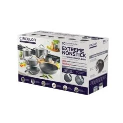 Circulon A1 Series With ScratchDefense Technology 10pc Nonstick Induction Cookware Set: Dishwasher-Safe, Tempered Glass Lids -Cookware Store GUEST 32ebef53 620f 43b2 94a4 9eca850a9013