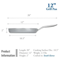 TECHEF CeraTerra - 12" Ceramic Nonstick Grill Pan -Cookware Store GUEST 33e6436e 3af8 4a79 8764 449eb483e72e