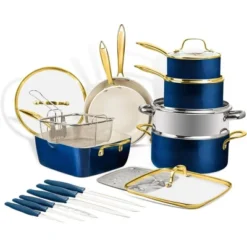 Gotham Steel Navy 20 Piece Ultra Nonstick Ceramic Cookware Set With Knutriblade Knives -Cookware Store GUEST 34444295 6d63 4e40 b086 bf5808d10a37